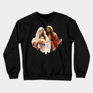 Watercolor Nativity Scene Crewneck Sweatshirt